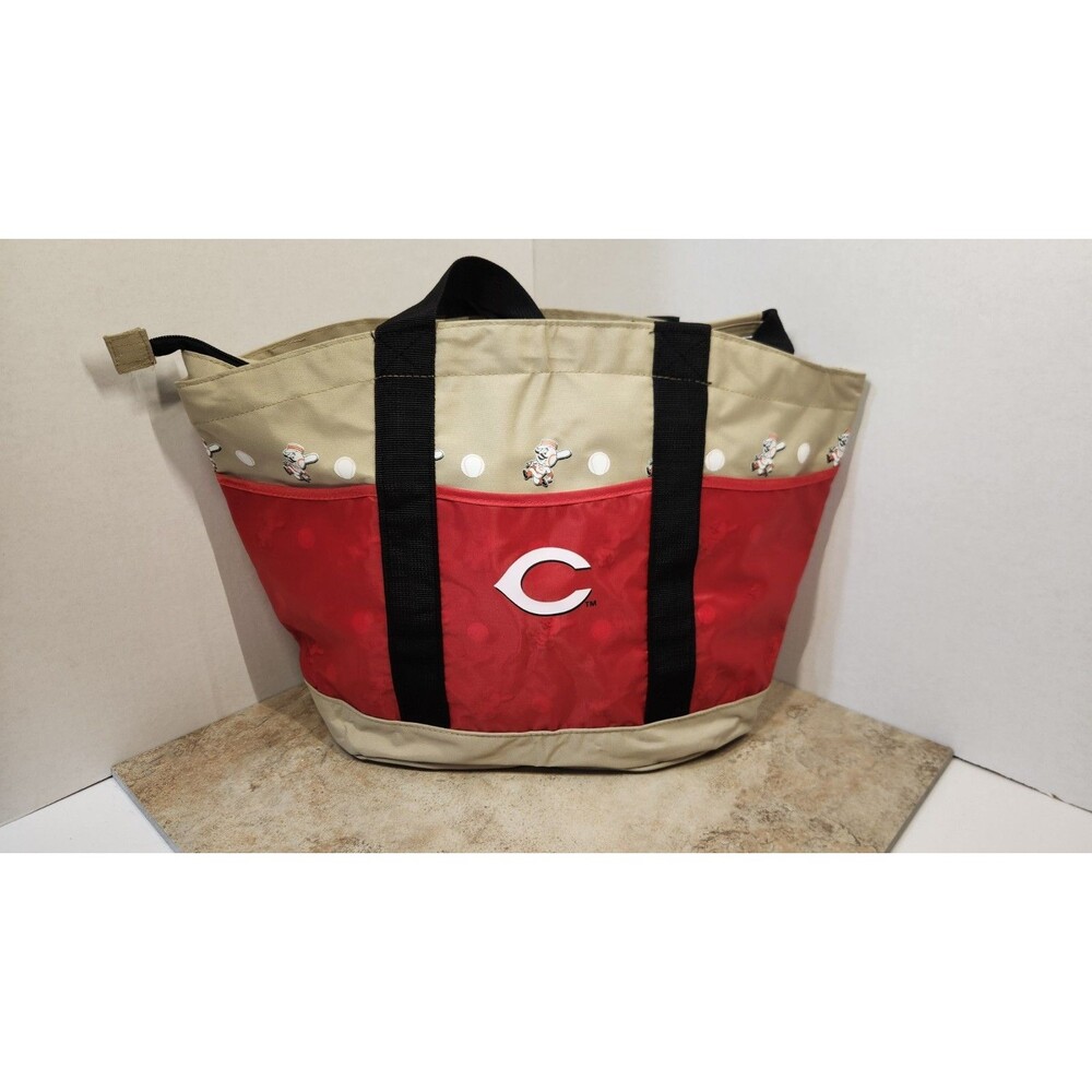 Cincinnati Reds MLB Baseball Fan Tote Kahn's Promo Red Beige Black NEW